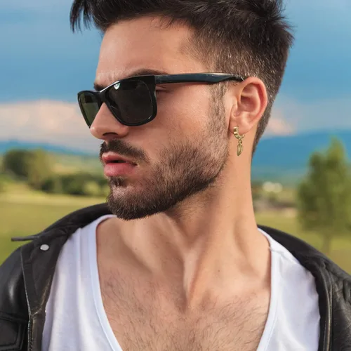 Miniatura 4 de Cupimatch Aretes con cruz de acero inoxidable, 3-6 pares, para hombre