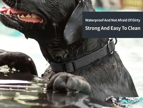 Miniatura 5 de Collares de perro impermeables, fácil de limpiar, collares ajustables para perros pequeños, medianos y grandes (negro, M)