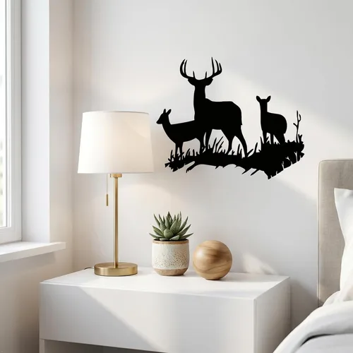 Miniatura 7 de Pegatinas de vinilo para pared, diseño de ciervo con texto en inglés