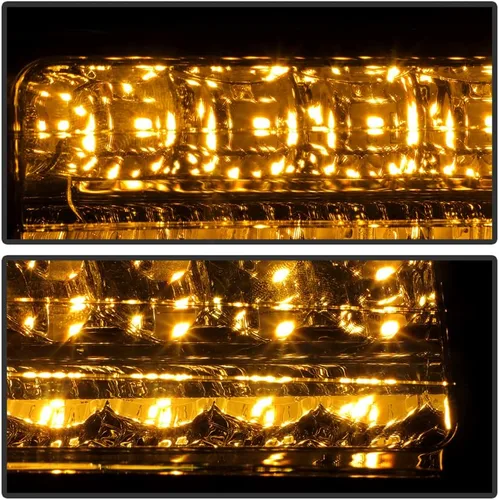 Miniatura 7 de ACANII - Para 1988-1993 GMC Sierra Chevy Silverado C/K C10 faros ahumados+luces LED de señal de parachoques 4 piezas izquierda + derecha