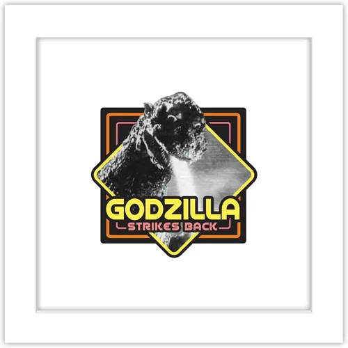 Trends International Gallery Pops Godzilla - Póster de pared de Godzilla Strikes Back, 12.00 x 12.00 pulgadas, versión de marco blanco