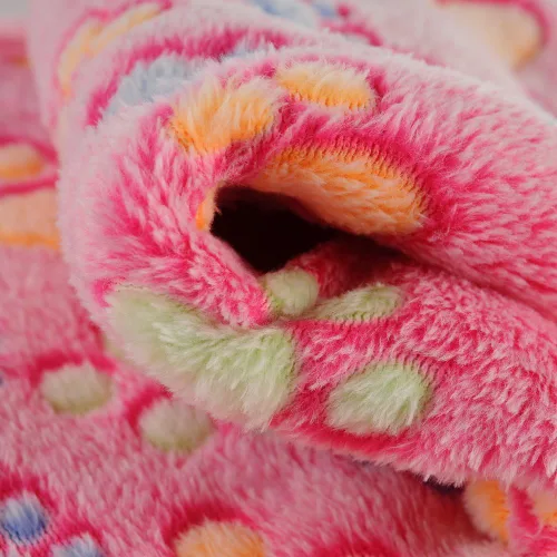 Miniatura 4 de Manta de forro polar súper suave y cálida para mascotas, manta de franela para cachorros con estampado de patas para perro, cachorro y gato