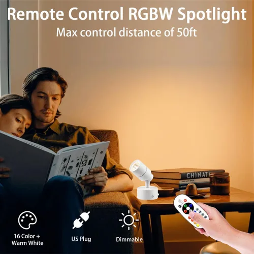 Miniatura 2 de Foco LED multiusos moderno para escritorio o montaje en pared, luz LED portátil con interruptor de encendido/apagado, bombilla GU10 cable blanco