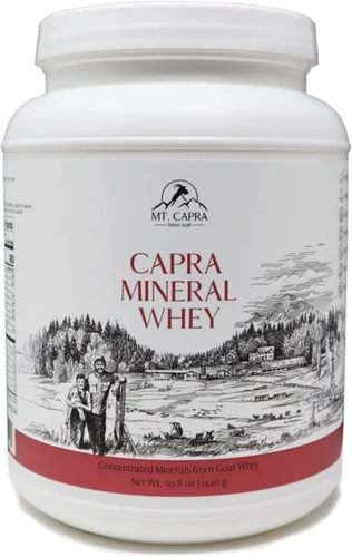 Mt. Capra Mineral Whey | Un suplemento en polvo mineral/electrolito biodisponible de suero de leche de cabra, rico en potasio, alcalinizante, 56