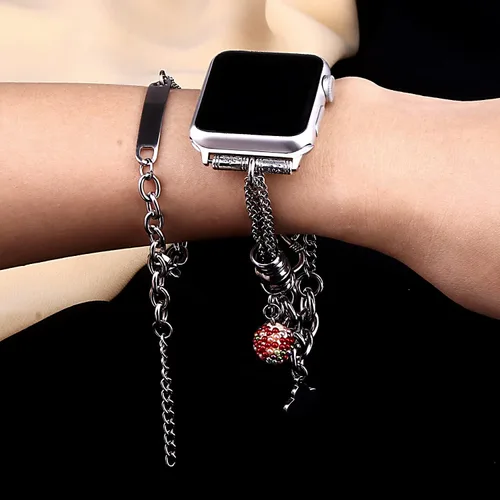 Miniatura 4 de Correas brillantes compatibles con Apple Watch Band de 1.496 pulgadas, 1.575 pulgadas, 1.614 pulgadas, 1.654 pulgadas, 1.732 pulgadas, 1.772