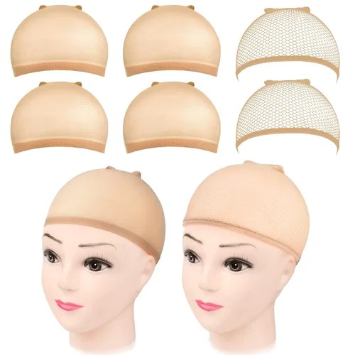 Miniatura 11 de MORGLES 6 gorras de peluca antideslizantes, de malla negra, para mujeres y hombres, red de cabello tejido de malla cerrada Negro