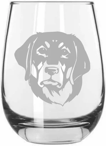 Miniatura 585 de Sakhalin Husky Dog - Copa de vino grabada personalizada de 15.25 onzas sin tallo