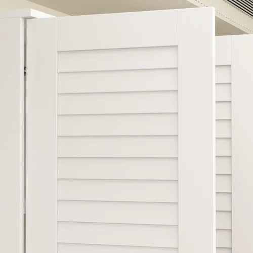 Miniatura 6 de AGOTENI Armario Ropero con 4 Puertas de Persiana y 2 Varillas para Colgar, Gabinete de Almacenamiento de Ropa de Madera con 5 Cajones y Estantes