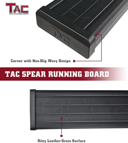 Miniatura 5 de TAC Spear - Estribos compatibles con Toyota Tundra 2022-2024, doble cabina, riel lateral de 6 pulgadas, accesorios para camioneta, textura