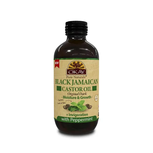 Okay Pure Naturals Aceite de Ricino Jamaicano Negro - Aceite de Ricino para el Crecimiento del Cabello, Humectante para la Piel, Cara, Cuero
