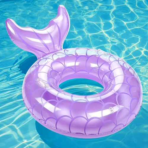 Miniatura 22 de MoKo Anillo de natación inflable, lindo flotador de piscina, decoración de tubo, tubos de natación, piscina al aire libre, playa, flotadores de Azul