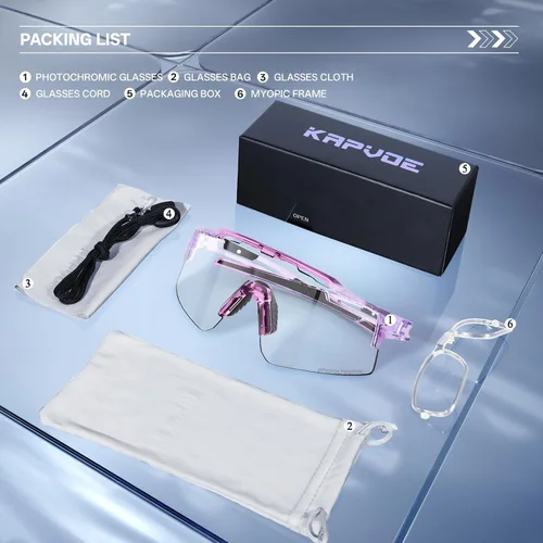Miniatura 4 de KAPVOE Gafas de sol de ciclismo fotocromáticas para bicicleta de montaña, transparentes, MTB en bicicleta, equitación, béisbol, correr, golf, para 09