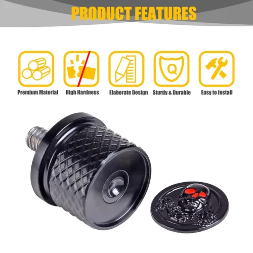 Miniatura 9 de Tornillo de perno de asiento de guardabarros trasero 1/4"-20 Rosca para Harley Dyna Fatbob Sportster CVO Softail Touring 1996-2024 (negro)