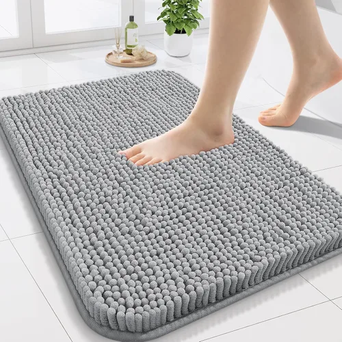 Miniatura 105 de Arotive Alfombras de baño de felpilla extrasuaves y absorbentes, de 24 x 16 pulgadas, lavables a máquina, parte trasera de goma antideslizante