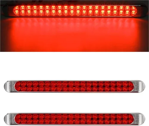 Miniatura 8 de Partsam Barra de Luz LED de Señal de Giro Sumergible de 17 Pulgadas Delgada Color Ámbar con 40 LED Sellada para Remolque Utilitario Camión RV Barra
