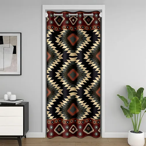 Miniatura 15 de Erosebridal Cortinas opacas de hojas para ventana de puerta, cortinas opacas de hojas blancas y negras, cortina de puerta de hojas, plantas Hojas