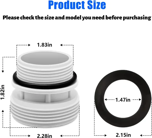 Miniatura 6 de Paquete de 4 adaptadores de conversión de manguera de 179.528 in a 1 1/2 pulgadas, kit de conversión de manguera de filtro compatible con accesorios
