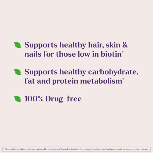 Miniatura 3 de Natrol Beauty Biotina 10,000mcg Vitaminas para la Belleza, 100 Tabletas, Suministro para 100 Días