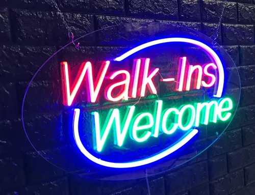 Miniatura 3 de Walk ins Welcome - Letrero de neón LED de 28 pulgadas de largo x 16 pulgadas de alto #34085