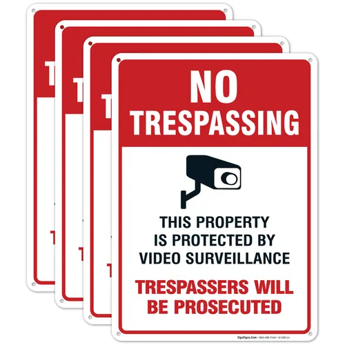 Miniatura 12 de Señal de videovigilancia No Trespassing, cámara de seguridad CCTV, 24 x 30 pulgadas, 3M EGP reflectante aluminio .080, resistente a la decoloración
