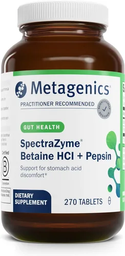 Metagenics SpectraZyme Betaína HCl con Pepsina - Apoyo digestivo para la descomposición de proteínas y absorción de nutrientes* - Clorhidrato de