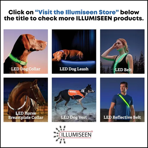 Miniatura 8 de Collar para perros LED Illumiseen, recargable por USB, Anaranjado encendido