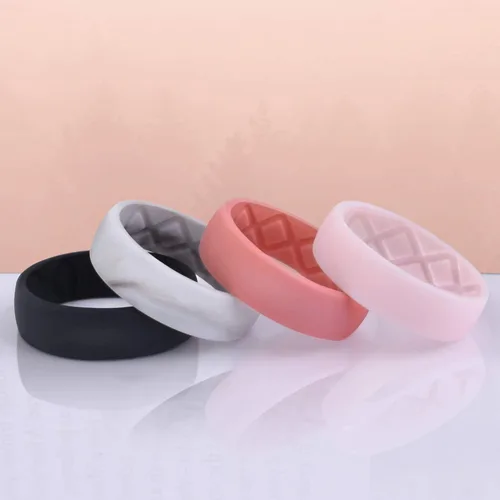 Miniatura 3 de Egnaro Diseño ergonómico y transpirable anillos de silicona para mujer con medias tallas anillo de boda de silicona para mujer 0236in de ancho