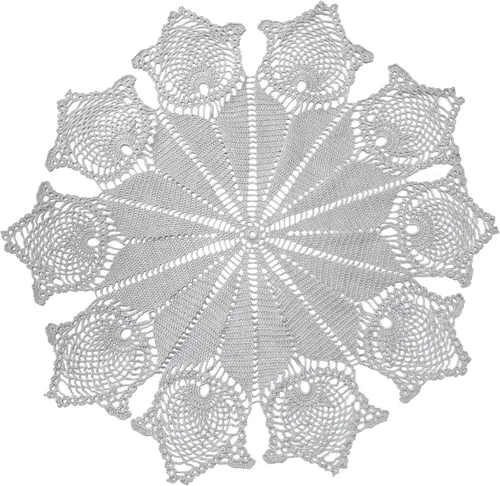 Miniatura 18 de Manteles individuales de encaje de flores de tulipán hechos a mano para mantel de cocina (1 unidad, 31 a 32 pulgadas, verde manzana)