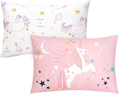 Miniatura 12 de Fundas de almohada para niños pequeños, paquete de 2 fundas de almohada que se adaptan a almohadas de 13 x 18 o 12 x 16 pulgadas, funda de almohada