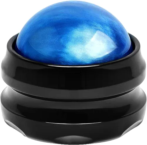 WOVTE Bola de masaje, bolas de lacrosse, herramienta de auto masaje para dolores musculares, hombros, cuello, espalda, pies, cuerpo, tejido Azul