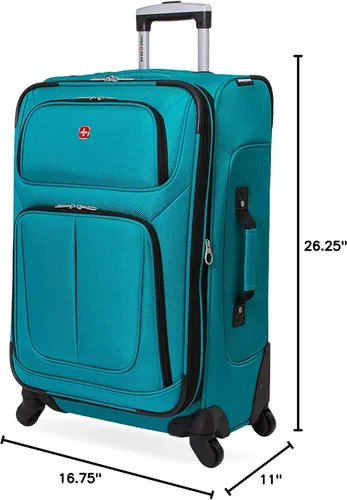 Miniatura 10 de SwissGear - Equipaje suave expandible Sion con ruedas, verde azulado