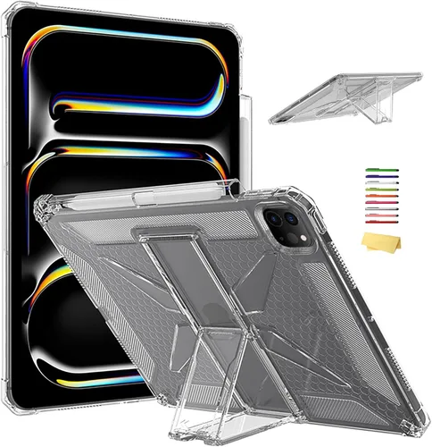 Miniatura 23 de Clear Stand Case for iPad Air 3 (Air 3rd Generation) 10.5 inch 2019 & iPad Pro 10.5 inch 2017 with Pencil Holder/Kickstand Soft TPU Back Silicone