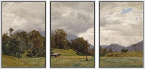 Miniatura 123 de SIGNWIN Lienzo enmarcado para pared, juego de arte de puesta de sol, horizonte, cielo, paisaje, fotografía, arte moderno, paisaje, relajante