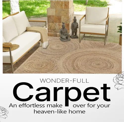 Miniatura 9 de Collection - Alfombra de pasillo de yute natural de 3 x 10 pies, para corredor de cocina, pasillo, interior, beige hueso, NR-04-3x10 pies Beige