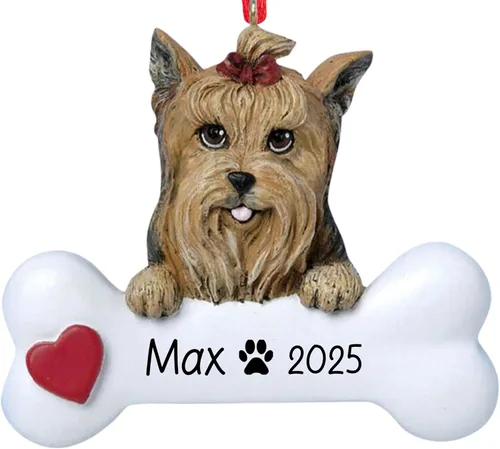Miniatura 20 de Adorno de Navidad personalizado Beagle 2026 Raza de perro con hueso y corazón decoración de árbol de Navidad – Regalo único de recuerdo de Navidad