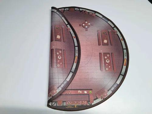 Miniatura 3 de Alfombra de juego de taberna de 24 pulgadas de diámetro con borde cosido de rejilla de 1 pulgada, doble cara con terreno universal de mazmorra