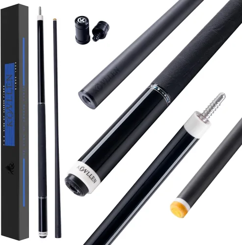 KONLLEN 2.0 Carbon Fiber Pool Cue, Low Deflection Shaft with Pro Taper, Ebony Inlay Design, 12.5mm / 11.8mm Tip, Adjustable Weight System 001