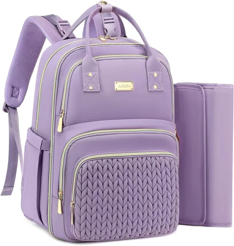 Miniatura 9 de Mochila para pañales, grande, multifuncional, para niños, niñas y bebés, bolsa esencial de viaje con cambiador, bolsillos aislados, correas