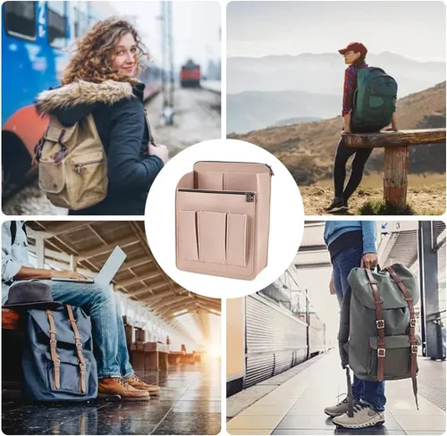 Miniatura 7 de WADORN Organizador de mochila de fieltro, divisor de bolsa pequeña para mochila, bolso, organizador de bolsa de fieltro para viaje, mochila