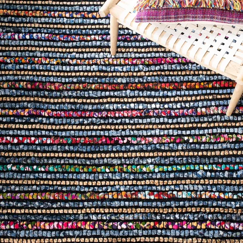 Miniatura 7 de SAFAVIEH Cape Cod Collection - Alfombra de pasillo, 2 pies 3 pulgadas x 6 pies, multicolor y natural, tejido plano hecho a mano de algodón trenzado