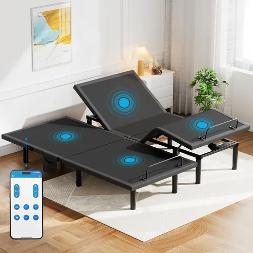 Miniatura 13 de Pipishell - Somier ajustable individual XL con masaje, base de cama eléctrica con inclinación de la cabecera y las patas, puertos USB-A y USB-C