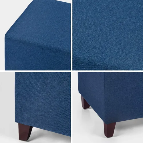 Miniatura 5 de Adeco Simple British Style Cube Reposapiés otomano banco reposapiés, 16x16x16, azul