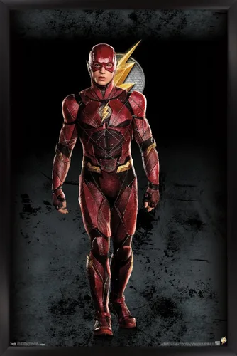 Miniatura 8 de Trends International Película de DC Comics - Liga de la Justicia - Póster de pared The Flash, 14.725 x 22.375 pulgadas, versión enmarcada de madera