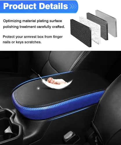 Miniatura 4 de Autorder Cubierta de Consola Central para Accesorios Toyota RAV4 2019-2022 2023 2024 2025 Cubierta de Reposabrazos Anti-Rayones Almohadilla