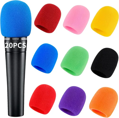 Miniatura 3 de 20 fundas de micrófono coloridas fundas de espuma para parabrisas de micrófono, filtro de espuma micro reutilizable para la mayoría de micrófonos