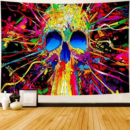 Miniatura 9 de Delur Tapiz de mandala negro y dorado, astrología, espacio, hippie bohemio, medallón floral, tapiz para colgar en la pared, estético, cabecero