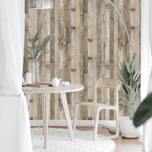 Miniatura 7 de Yun-aeon Papel de Contacto de Madera Natural Gris Madera Papel Tapiz Despegar y Pegar 17.3" x 80" Autoadhesivo Removible Vintage Imitación Madera