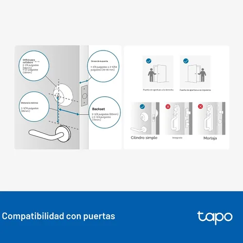 Miniatura 9 de Tapo - Cerradura inteligente de puerta con cerradura de perilla Wi-Fi - Reconocimiento de huellas dactilares, botones táctiles sin llave y monitoreo