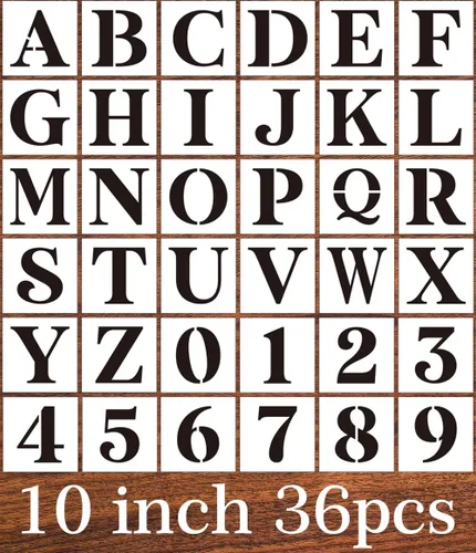 Miniatura 15 de Plantillas de letras de 5 pulgadas para pintar sobre madera, 36 plantillas de letras del alfabeto, plantillas para letreros de pared de madera