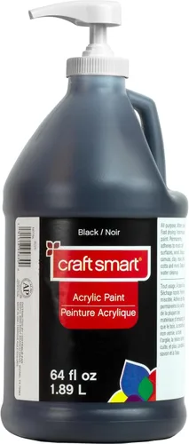 Craft Smart Pintura acrílica negra de 64 onzas, pintura de secado rápido para dibujar, pintura, suministros de arte y manualidades, 1 paquete